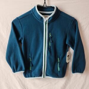 Tucker + Tate Boy's Sz 4 Deep Teal Blue Fleece Lined Zip Jacket NWT Spring Coat